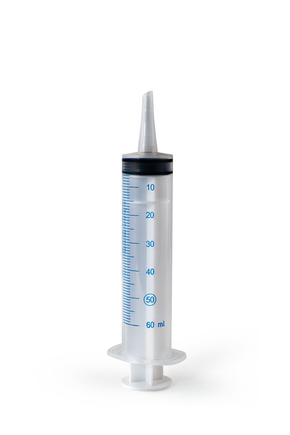 Transparent syringe for catheters